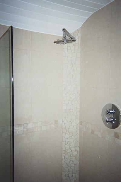 Wetroom - Polished porcelain & stone mosaic